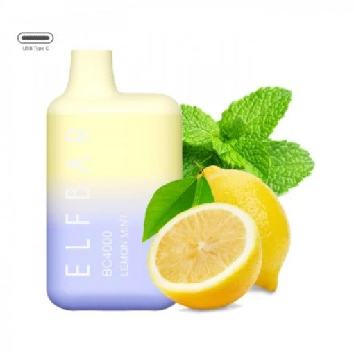 1680815853 elf bar bc4000 lemon mint 50mg nicotine disposable vape rechargeable