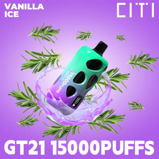 Citi disposable 15000 puff gt21 - vanilla ice  - ( rechargeable ) 20 mg